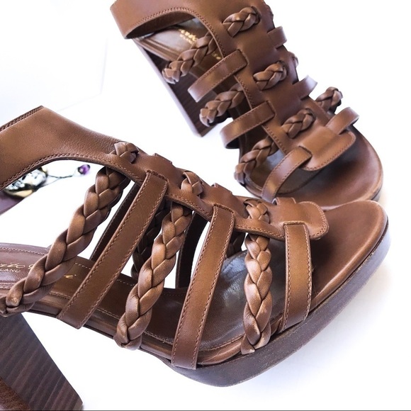 Gianvito Rossi Luggage Braid Block Heel Sandal - Picture 5 of 8